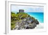 ¡Viva Mexico! Collection - Tulum Ruins along Caribbean Coastline - Yucatan-Philippe Hugonnard-Framed Photographic Print