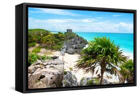 ¡Viva Mexico! Collection - Tulum Ruins along Caribbean Coastline-Philippe Hugonnard-Framed Stretched Canvas