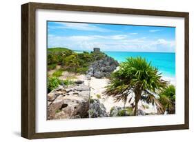 ¡Viva Mexico! Collection - Tulum Ruins along Caribbean Coastline-Philippe Hugonnard-Framed Photographic Print