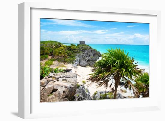 ¡Viva Mexico! Collection - Tulum Ruins along Caribbean Coastline-Philippe Hugonnard-Framed Photographic Print