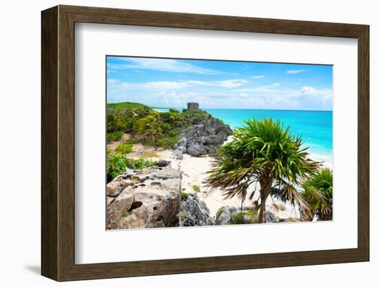 ¡Viva Mexico! Collection - Tulum Ruins along Caribbean Coastline-Philippe Hugonnard-Framed Photographic Print