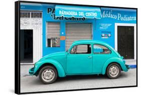 ¡Viva Mexico! Collection - Turquoise Volkswagen Beetle Car-Philippe Hugonnard-Framed Stretched Canvas