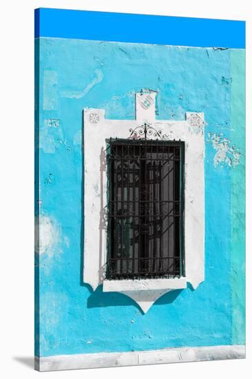 ¡Viva Mexico! Collection - Turquoise Window - Campeche-Philippe Hugonnard-Stretched Canvas