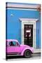 ¡Viva Mexico! Collection - Volkswagen Beetle Car - Blue & Hot Pink-Philippe Hugonnard-Stretched Canvas