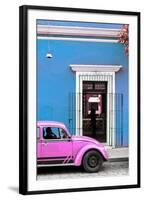 ¡Viva Mexico! Collection - Volkswagen Beetle Car - Blue & Hot Pink-Philippe Hugonnard-Framed Photographic Print