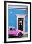 ¡Viva Mexico! Collection - Volkswagen Beetle Car - Blue & Hot Pink-Philippe Hugonnard-Framed Photographic Print