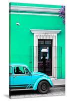 ¡Viva Mexico! Collection - Volkswagen Beetle Car - Coral Green & Skyblue-Philippe Hugonnard-Stretched Canvas