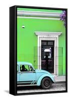 ¡Viva Mexico! Collection - Volkswagen Beetle Car - Lime Green & Powder Blue-Philippe Hugonnard-Framed Stretched Canvas