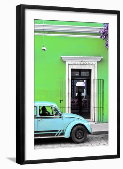 ¡Viva Mexico! Collection - Volkswagen Beetle Car - Lime Green & Powder Blue-Philippe Hugonnard-Framed Photographic Print