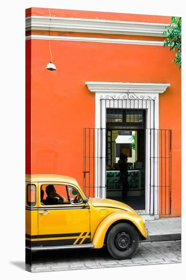 ¡Viva Mexico! Collection - Volkswagen Beetle Car - Orange & Gold-Philippe Hugonnard-Stretched Canvas