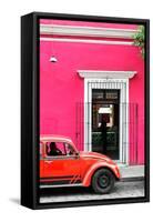 ¡Viva Mexico! Collection - Volkswagen Beetle Car - Pink & Red-Philippe Hugonnard-Framed Stretched Canvas