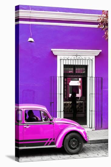 ¡Viva Mexico! Collection - Volkswagen Beetle Car - Purple & Deep Pink-Philippe Hugonnard-Stretched Canvas