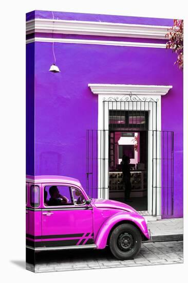 ¡Viva Mexico! Collection - Volkswagen Beetle Car - Purple & Deep Pink-Philippe Hugonnard-Stretched Canvas