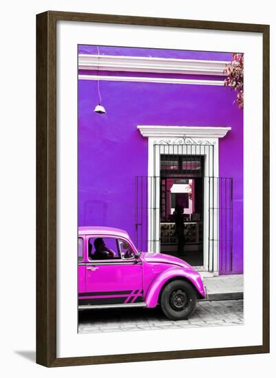 ¡Viva Mexico! Collection - Volkswagen Beetle Car - Purple & Deep Pink-Philippe Hugonnard-Framed Photographic Print