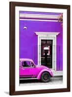 ¡Viva Mexico! Collection - Volkswagen Beetle Car - Purple & Deep Pink-Philippe Hugonnard-Framed Photographic Print