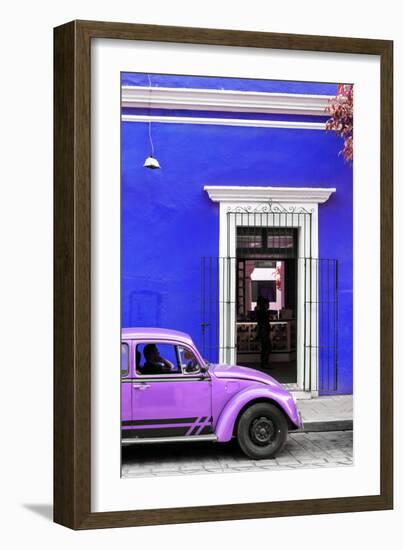 ¡Viva Mexico! Collection - Volkswagen Beetle Car - Royal Blue & Purple-Philippe Hugonnard-Framed Photographic Print