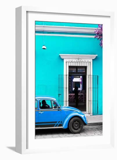 ¡Viva Mexico! Collection - Volkswagen Beetle Car - Turquoise & Blue-Philippe Hugonnard-Framed Photographic Print