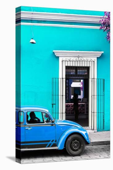 ¡Viva Mexico! Collection - Volkswagen Beetle Car - Turquoise & Blue-Philippe Hugonnard-Stretched Canvas