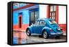 ¡Viva Mexico! Collection - VW Beetle and Blue Wall-Philippe Hugonnard-Framed Stretched Canvas