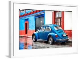 ¡Viva Mexico! Collection - VW Beetle and Blue Wall-Philippe Hugonnard-Framed Photographic Print