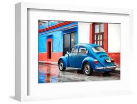 ¡Viva Mexico! Collection - VW Beetle and Blue Wall-Philippe Hugonnard-Framed Photographic Print