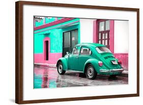 ¡Viva Mexico! Collection - VW Beetle and Coral Green Wall-Philippe Hugonnard-Framed Photographic Print