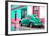 ¡Viva Mexico! Collection - VW Beetle and Coral Green Wall-Philippe Hugonnard-Framed Photographic Print