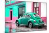 ¡Viva Mexico! Collection - VW Beetle and Coral Green Wall-Philippe Hugonnard-Mounted Photographic Print