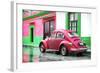 ¡Viva Mexico! Collection - VW Beetle and Deep Pink Wall-Philippe Hugonnard-Framed Photographic Print
