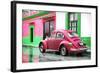 ¡Viva Mexico! Collection - VW Beetle and Deep Pink Wall-Philippe Hugonnard-Framed Photographic Print