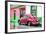 ¡Viva Mexico! Collection - VW Beetle and Deep Pink Wall-Philippe Hugonnard-Framed Photographic Print