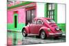 ¡Viva Mexico! Collection - VW Beetle and Deep Pink Wall-Philippe Hugonnard-Mounted Photographic Print