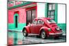 ¡Viva Mexico! Collection - VW Beetle and Red Wall-Philippe Hugonnard-Mounted Photographic Print