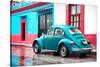 ¡Viva Mexico! Collection - VW Beetle and Turquoise Wall-Philippe Hugonnard-Stretched Canvas