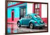 ¡Viva Mexico! Collection - VW Beetle and Turquoise Wall-Philippe Hugonnard-Framed Photographic Print