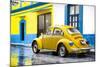 ¡Viva Mexico! Collection - VW Beetle and Yellow Wall-Philippe Hugonnard-Mounted Photographic Print