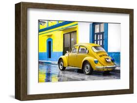 ¡Viva Mexico! Collection - VW Beetle and Yellow Wall-Philippe Hugonnard-Framed Photographic Print