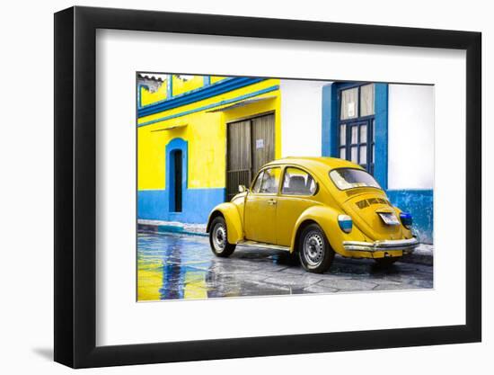 ¡Viva Mexico! Collection - VW Beetle and Yellow Wall-Philippe Hugonnard-Framed Photographic Print