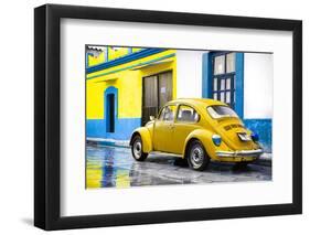 ¡Viva Mexico! Collection - VW Beetle and Yellow Wall-Philippe Hugonnard-Framed Photographic Print