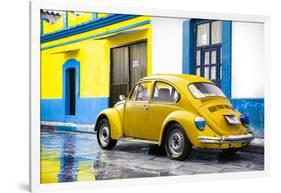 ¡Viva Mexico! Collection - VW Beetle and Yellow Wall-Philippe Hugonnard-Framed Photographic Print