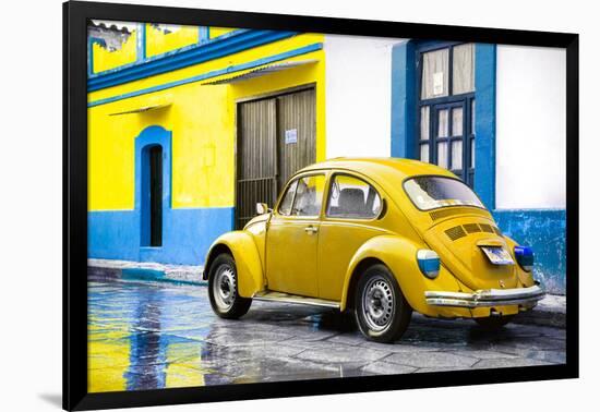 ¡Viva Mexico! Collection - VW Beetle and Yellow Wall-Philippe Hugonnard-Framed Photographic Print