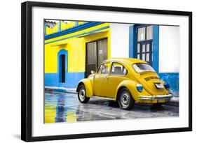 ¡Viva Mexico! Collection - VW Beetle and Yellow Wall-Philippe Hugonnard-Framed Photographic Print