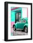 ¡Viva Mexico! Collection - VW Beetle Car and Coral Green Wall-Philippe Hugonnard-Framed Photographic Print