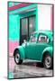 ¡Viva Mexico! Collection - VW Beetle Car and Coral Green Wall-Philippe Hugonnard-Mounted Photographic Print