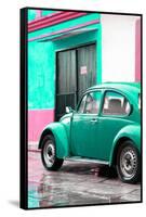 ¡Viva Mexico! Collection - VW Beetle Car and Coral Green Wall-Philippe Hugonnard-Framed Stretched Canvas