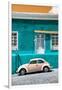 ¡Viva Mexico! Collection - VW Beetle Car and Coral green Wall-Philippe Hugonnard-Framed Photographic Print