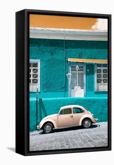 ¡Viva Mexico! Collection - VW Beetle Car and Coral green Wall-Philippe Hugonnard-Framed Stretched Canvas