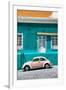 ¡Viva Mexico! Collection - VW Beetle Car and Coral green Wall-Philippe Hugonnard-Framed Premium Photographic Print