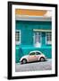 ¡Viva Mexico! Collection - VW Beetle Car and Coral green Wall-Philippe Hugonnard-Framed Premium Photographic Print