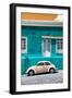 ¡Viva Mexico! Collection - VW Beetle Car and Coral green Wall-Philippe Hugonnard-Framed Photographic Print